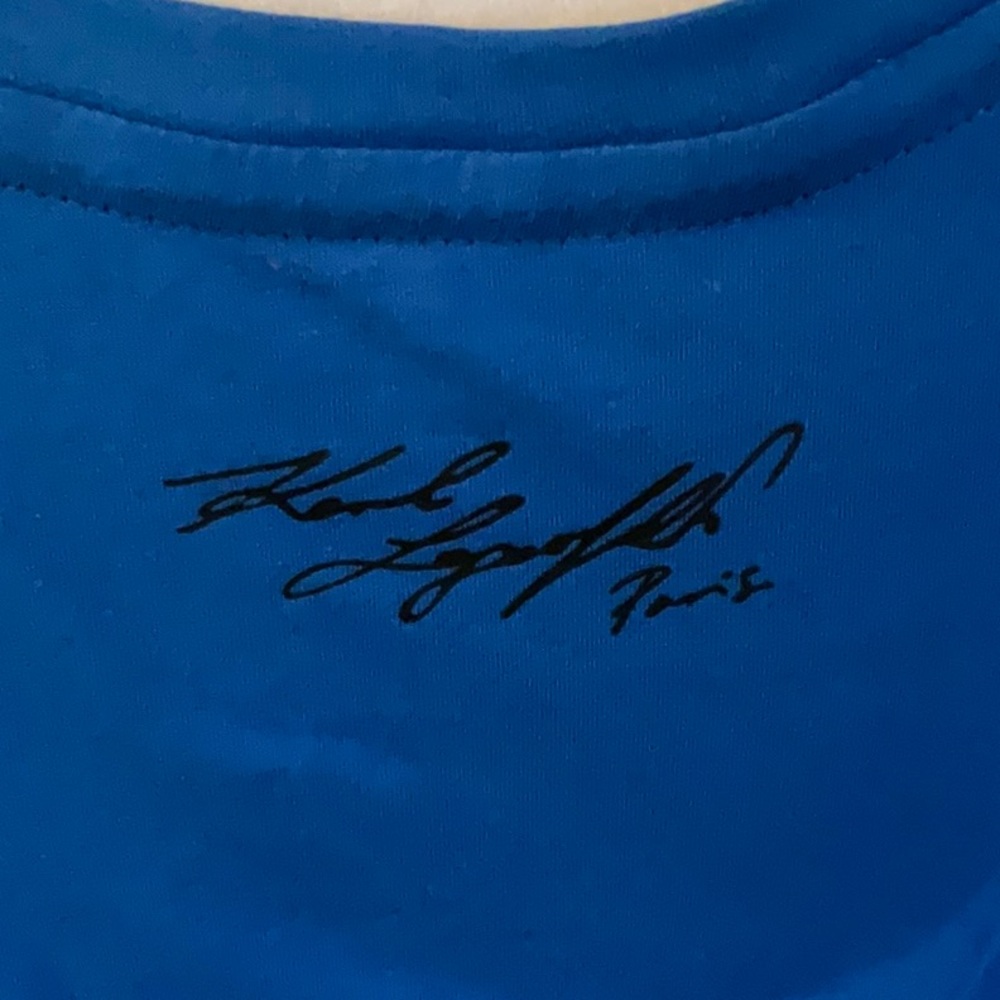 Carl Lagerfeld blue T-shirt with Crystal bling - Picture 3 of 4